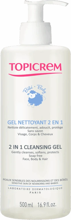 TOPICREM Baby 2 In 1 Cleansing Gel 500ML
