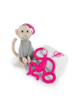 Matchstick Monkey Teething Gift Set -Personal Care Product Store MSM GiftBoxPhotography GroupShot Pink
