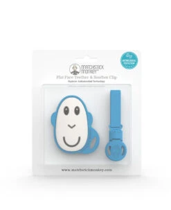 Matchstick Monkey Monkey Flat Face Teether And Soother Clip